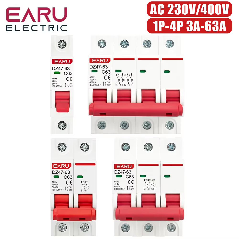 EARU DZ47 1P 2P 3P 4P 3A-63A A - Din Rail Circuit Breaker 리뷰 및 가격