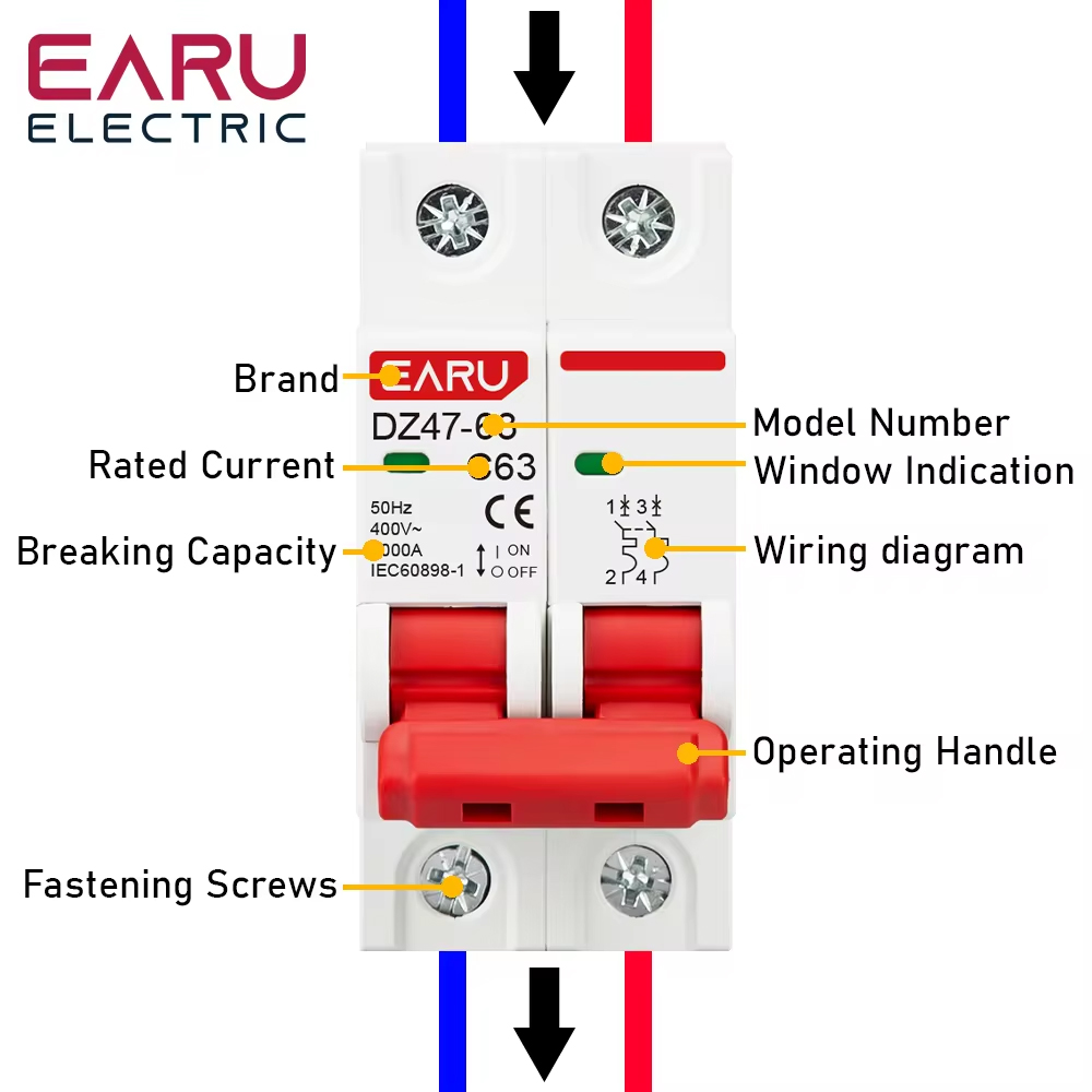 EARU DZ47 1P 2P 3P 4P 3A-63A A - Din Rail Circuit Breaker 리뷰 및 가격