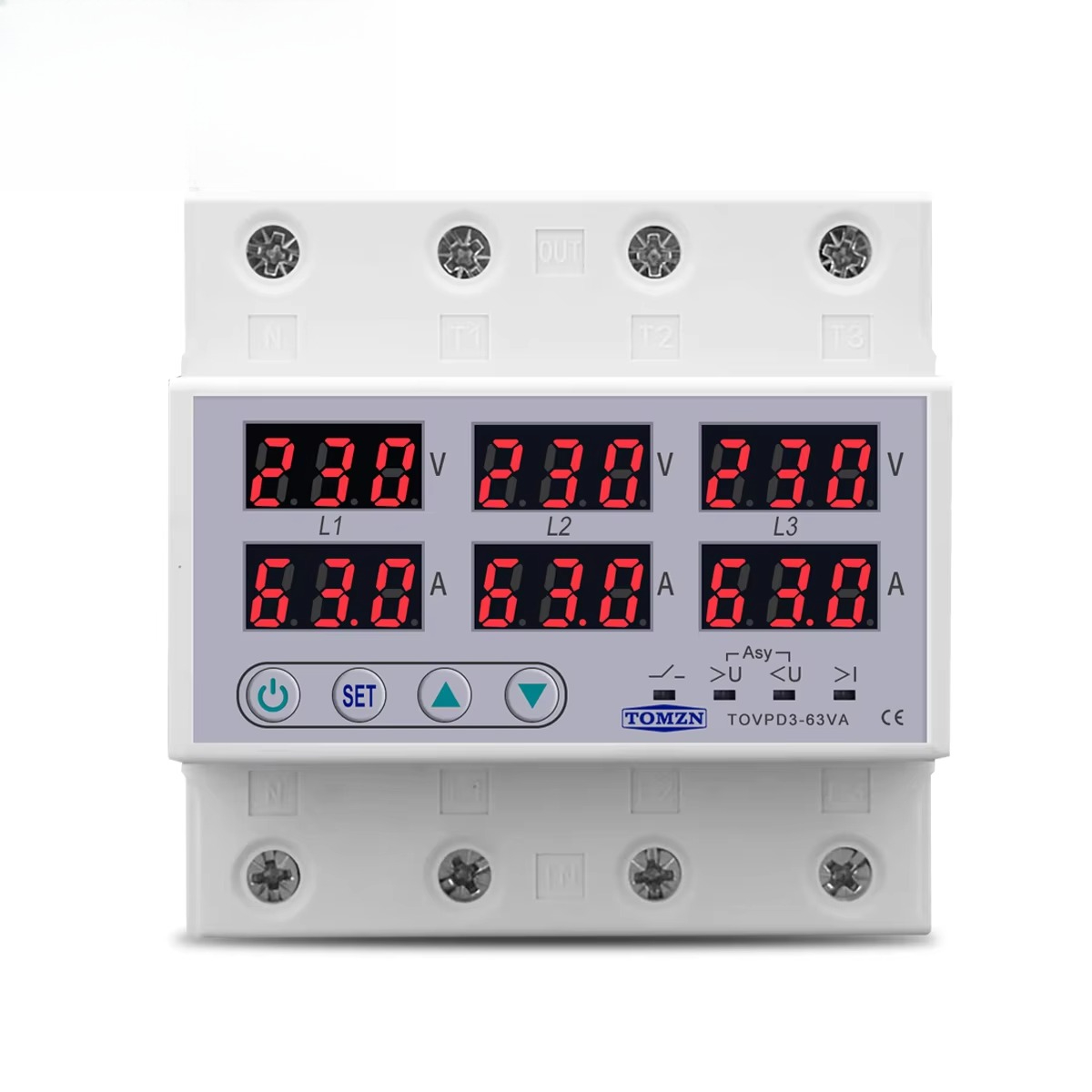 3상 3P+N 딘 레일 전압계 전류계 조정 가능한 전압 - Din Rail Circuit Breaker 리뷰 및 가격