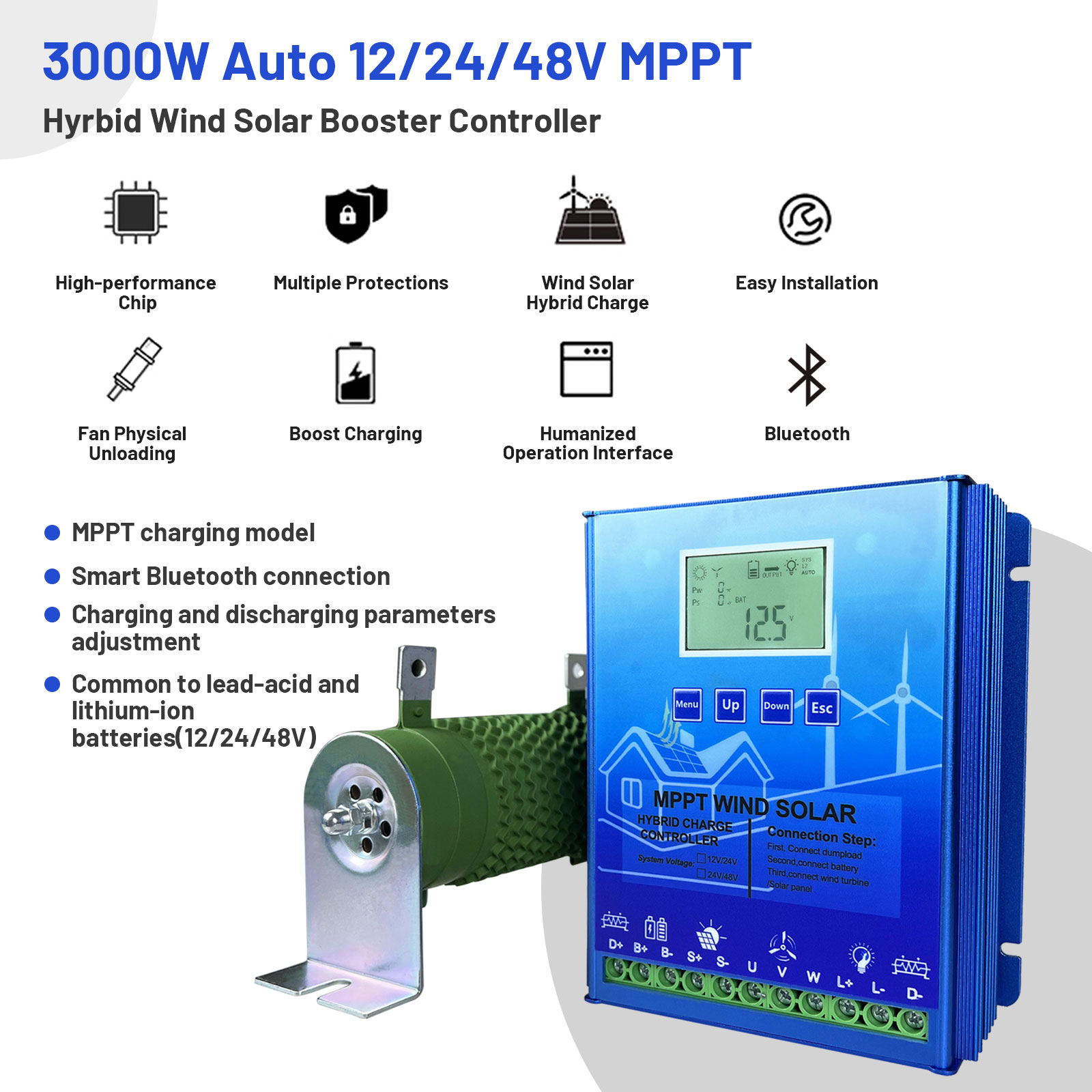 3000W MPPT 하이브리드 태양풍 충전 컨트롤러 L - Wind Solar Hybrid Kit 리뷰 및 가격