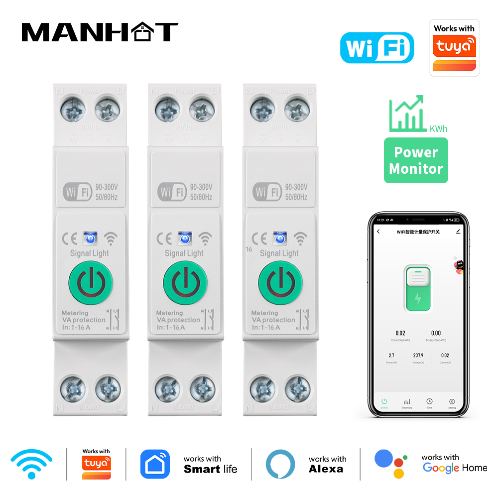 스마트 WiFi 회로 차단기 스위치 1P+N 1-63A - Din Rail Circuit Breaker 리뷰 및 가격